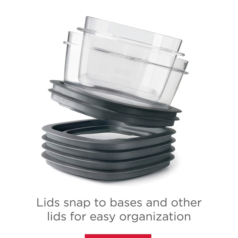 Rubbermaid Premier Food Storage Container, 10 Piece Set, Grey, BPA-Free,