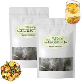 Dandelion Wolfberry Tea Bags, Dandelion Wolfberry Tea Organic Kidneys & Liver Tea Chinese Wolfberry Tea with Seven Herbal Ingredients (2Bag(24pcs))
