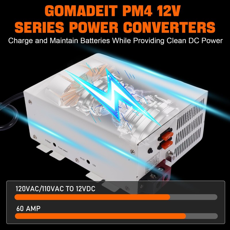 GOMADEIT WF-9860 60 AMP RV Power Converter Replacement 110/120 VAC