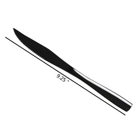 Uumitty 6-Piece Stainless Steel Kitchen Steak Knife, Dinner Table Knives with Sharp Serrated Edge, Black Serrated Steak Knives Set