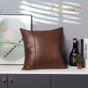 BRAWARM Dark Brown Leather Throw Pillow Covers 18 X 18