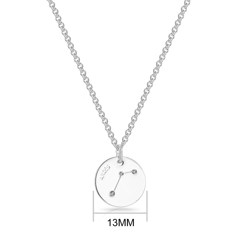 Philip Jones Aries Zodiac Star Sign Disc Necklace Created with