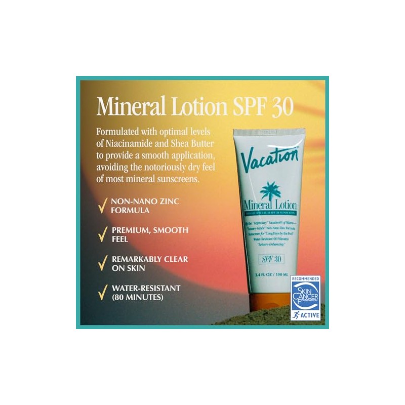 VACATION Loción Mineral Vacacional Protector Solar Spf 30 + Paquete