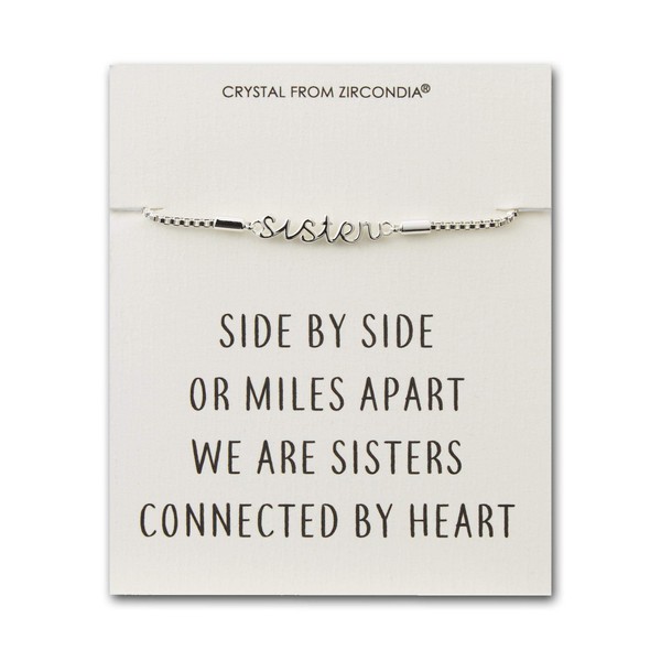 Philip Jones Sister Bracelet with Quote Card Created with Zircondia®