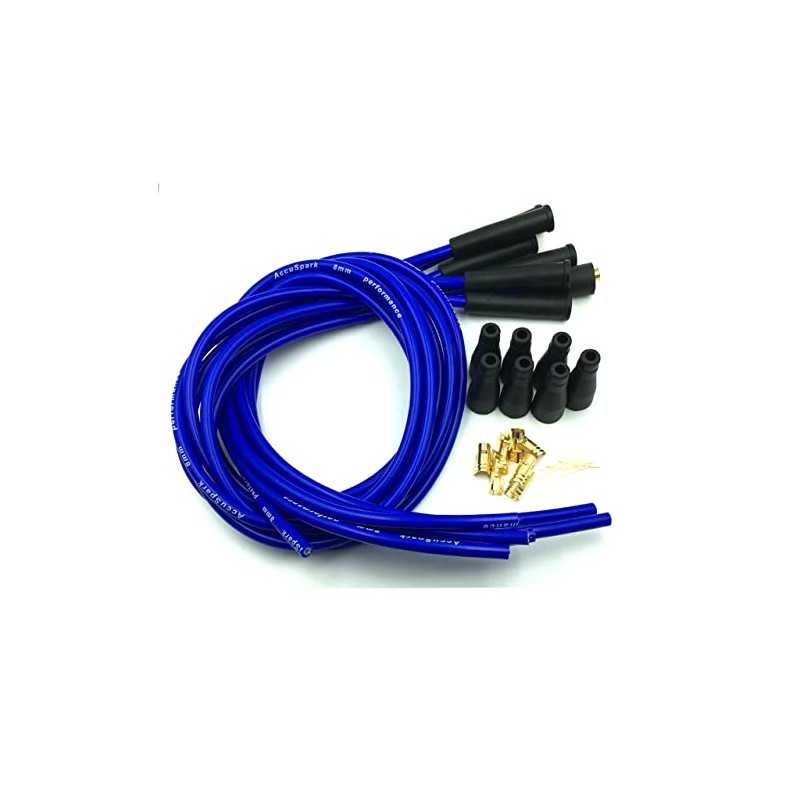 Accuspark Blue Silicon 8mm HT lead Custom leads for 4