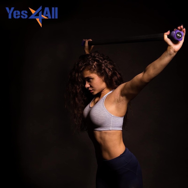 Yes4All Total Body Workout Weighted Pilates Bar, Body Bar For