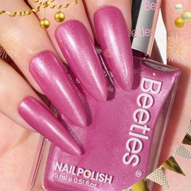 Beetles 1Pcs 15ml Hot Pink Nail Polish: Fast Drying & Long Lasting Nail Polish Romantic Reverie Nail Nail Lacquer Shimmer Art Effect for Grils Women Gifts