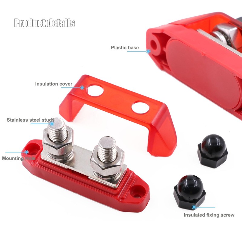 Gloaso 250A Bus Bars 12V- 48V DC with Dual 3/8"