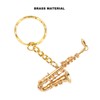 Saxophone Pendant Keychain, Portable, Funny Brass Miniature Saxophone Musical Instrument