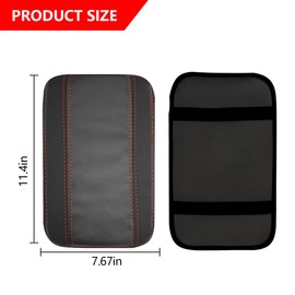 Mandark Car Center Console Cover, Fiber Leather Waterproof Vehicle Armrest Cushion, Soft Anti-Slip Automotive Arm Rest Seat Box Pad Protector Accessories Universal for SUV, Truck, RV（Black）