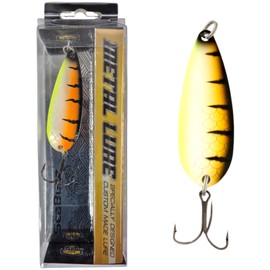 SEABUZZ Asymmetric Blinker 15.7g/6 cm - Pike Perch Zander Fishing Lure - Bait with Treble Hook - Metal Spoon Hard Bait - Spinner Fishing Sport Set - Fishing Spoon - Pike Bait - Perch Bait (OPR)