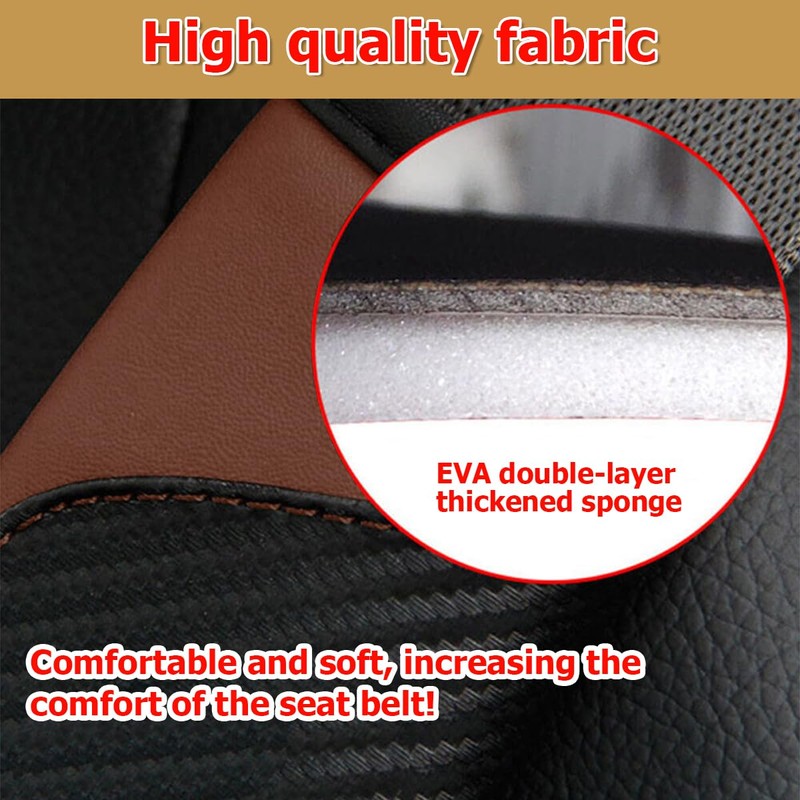 AUCELI 2PCS Car Seat Belt Cover, Carbon Fiber Seatbelt Shoulder