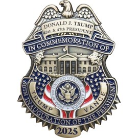 AMERICA'S FRONT LINE DD-005 Trump Vance Presidential Inauguration 47 Full Size Commemorative with hinged pin Back 60th