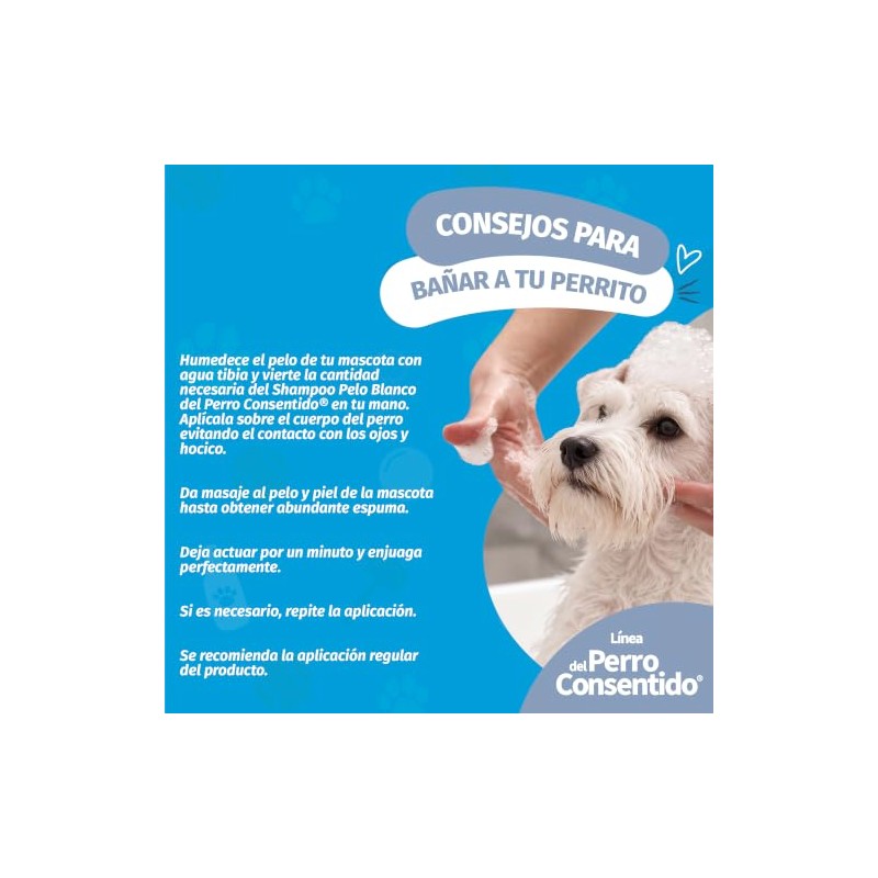 Perro Consentido - Shampoo Pelo Blanco, Matizante, Extracto de Coco,