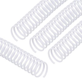 PATIKIL 20 Pack Plastic Spiral Binding Coils, 25.4mm(1") Binding Coils 180 Sheet Capacity Spiral Binder Rings 4:1 Pitch for Office Classroom, White