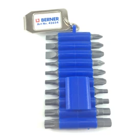 Berner/Bits Set with Belt Clip and 20 Bits Phillips Hex Torx Flexible Screwdriver Bit Set