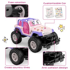 NQD Remote Control Car for Kids 1:16 Scale 80 Min Play 2.4Ghz Off Road RC Trucks with Stickers Toy Car Gift for Girls