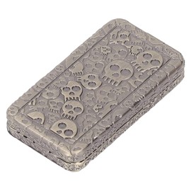 ADHD Portable Autism Anxiety Stress Relief Magnetic Fidget Toy Poker Metal Skull Pattern and Box Gold Sensor Toy 5.5 x 3 x 1cm