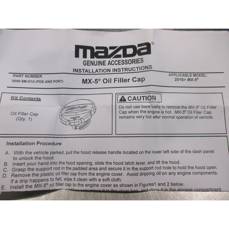 USマツダ 純正品 マツダ ロードスター ND型 RFにも適合 エンジンオイルキャップ ソウルレッドカラー