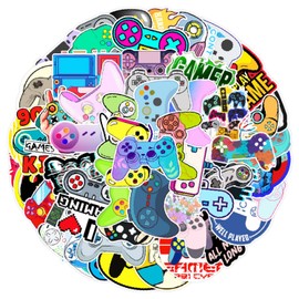 Gamepad Sticker Game Sticker Set 50 Pieces Cool Decoration for Car Laptop Skateboard Bicycle Moped Motorcycle Bicycle Computer Suitable for Adults Children