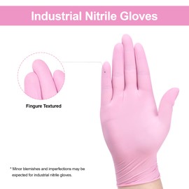 SwiftGrip Nitrile Disposable Gloves, 3-mil, Medical exam Gloves Disposable Latex Free, Gloves for Cleaning & Esthetician, Pink Rubber Gloves, Pink Cleaning Gloves, Powder-Free, 1000-ct Case (Large)
