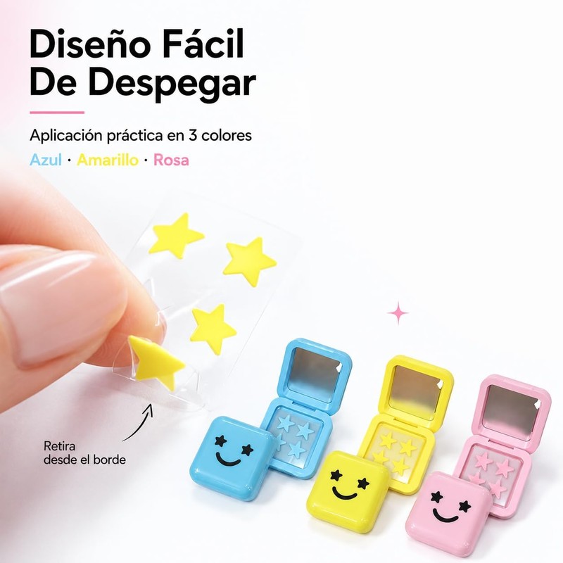 96 Parches para Acne, Parches Hidrocoloides en Forma de Estrella,