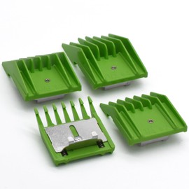 4 Pieces Professional A5 Animal Clipper Attachment Guard Guide Combs, 3mm, 6mm, 10mm, 13mm Compatible with Oster A5 Andis AG BG Wahl KM Pet Groomers (Green)