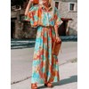 SANHECUN Jumpsuits for Women 2024 Short Sleeve V Neck Button