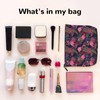 MINIOZE Tropical Pink Flamingo And Palm Leaves Makeup Bag Travel