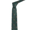 King & Priory Tyrannosaurus Rex/T-Rex Herringbone Embroidered Tie Dark Green