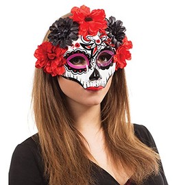 Bristol Novelty EM763 Day of The Dead Mask, Colourful, Multicoloured, Standard Size