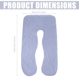 Schwangerschaftskissenbezug, 150 x 80cm J Form Bezug für Seitenschläferkissen, Abnehmbarer Baumwolle Körperkissen, Maschinenwaschbar Ersatzbezug für Erwachsene Stillkissen, Stillkissenbezug, Grau