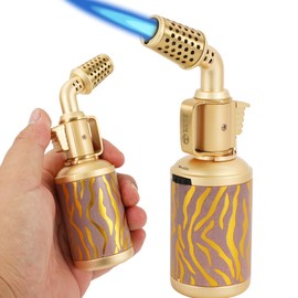 Blow Torch, Professional Kitchen Cooking Butane Torch with Safety Lock Adjustable Refillable Multipurpose Flame Refillable BBQ, Baking, Brulee Creme, Crafts and Soldering(Butane Gas Not Included)