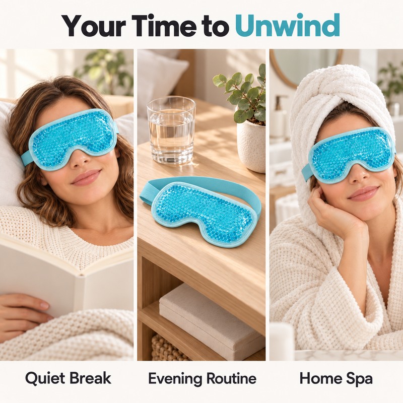 Reusable Gel Bead Eye Mask Hot & Cold – Adjustable