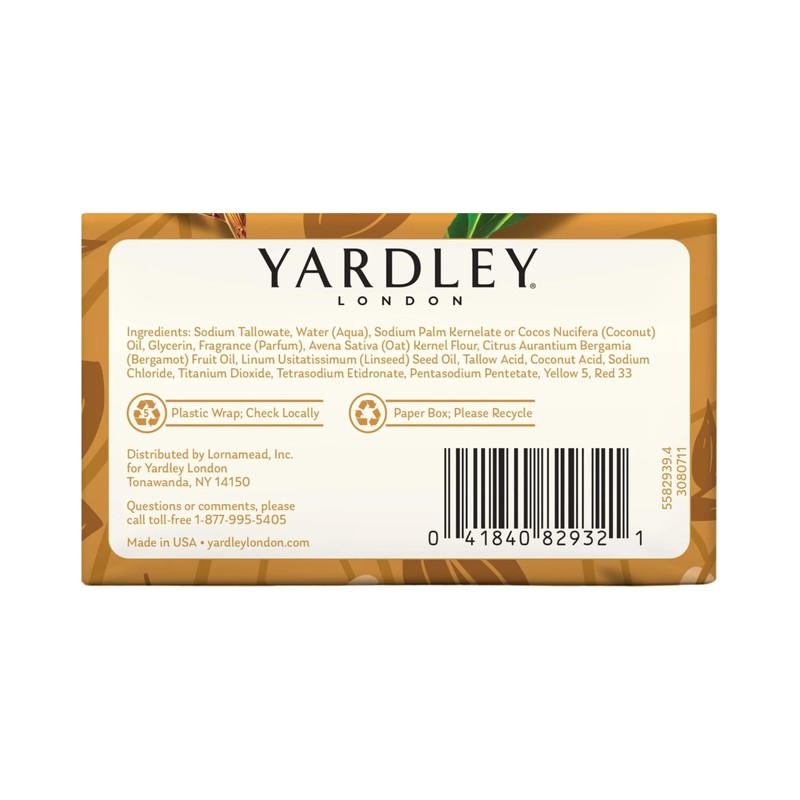 Yardley London Moisturizing Bath Bar Oatmeal & Almond 4.25 OZ