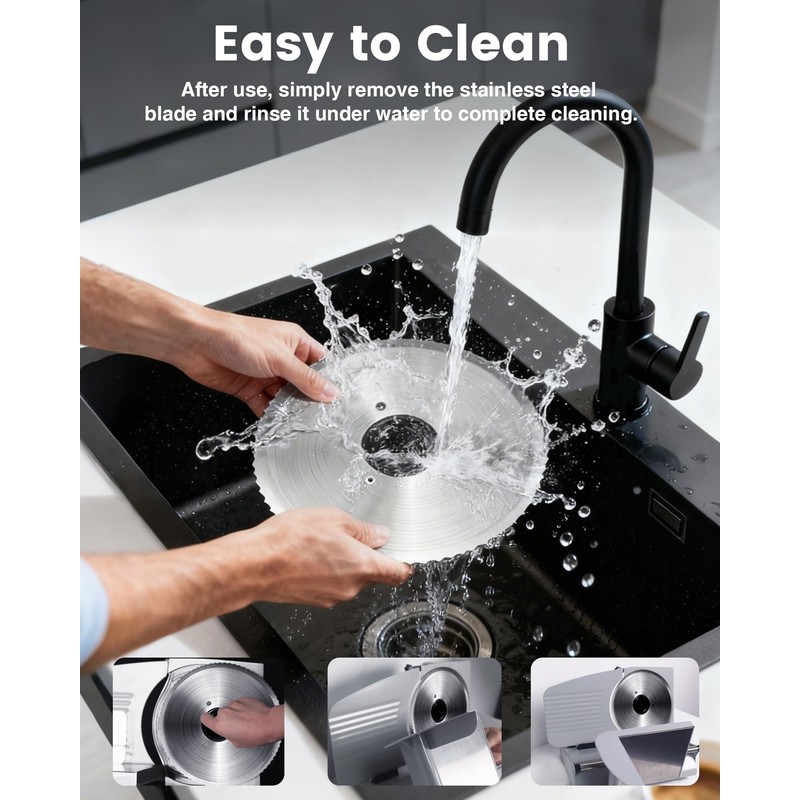 Pterying Meat Slicer Machine for Home - 200W Electric Food