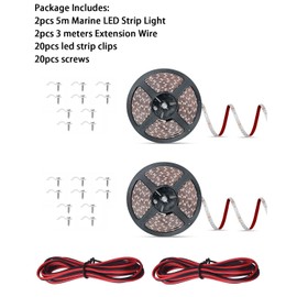 Seaponer Pontoon Boat Light, Marine Led Light Strip for Duck Jon Bass Boat Sailboat Kayak Flex Lighting for Boat Deck Accent Interior Lights Fishing Night, Green, 12v, 10m (32.8ft)