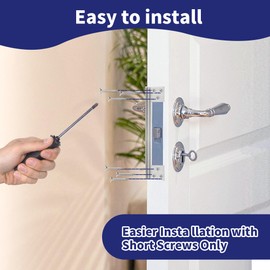 Protective Plate Door Handle, Reinforcement Plate for Doors, L-shaped, Stainless Steel, Folding Protection, Door Lock Cover for Locking the Door Lock (2, Silver)