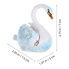Cabilock Swan Jewelry Storage Organizer - Elegant Sky-Blue Trinket Box for Rings and Necklaces Decorative Home Adornment and Gift Box for Women