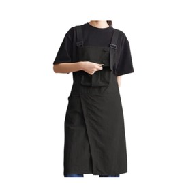 JUNA KOOK H-Shape Apron Women Men Work Apron Waterproof Quick-Dry Lightweight Not Easily Fatigued Front Slit Easy to Move Adjustable with 2 Pockets Fashionable Simple Solid Lightweight Breathable Long