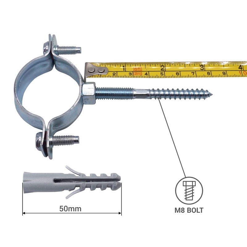 SKIR'CO Pack of 4 pipe brackets for diameter 40-45 mm