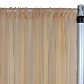 YOUR CHAIR COVERS - Voile Sheer Drape, Bridal Curtain Backdrop for Wedding, Birthday, Decoration (1 Panel, 14 ft. L x 116 inches W, Champagne)(Pipe Kit NOT Included)