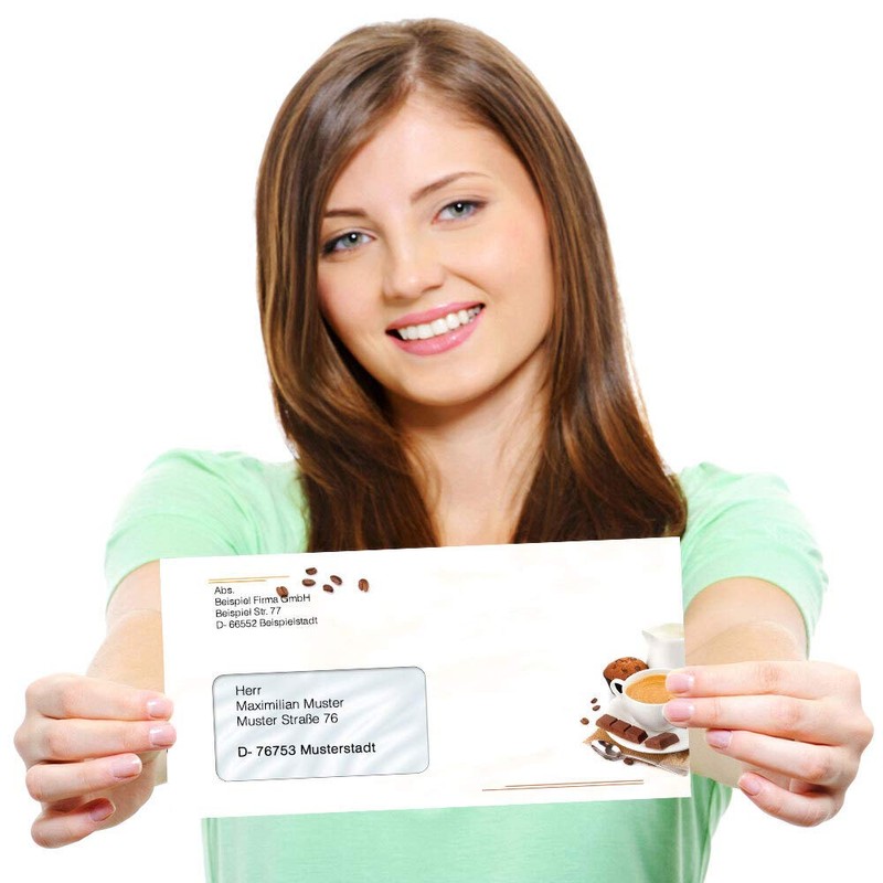 Envelopes Coffee with Milk Food & Drink DIN Long 220