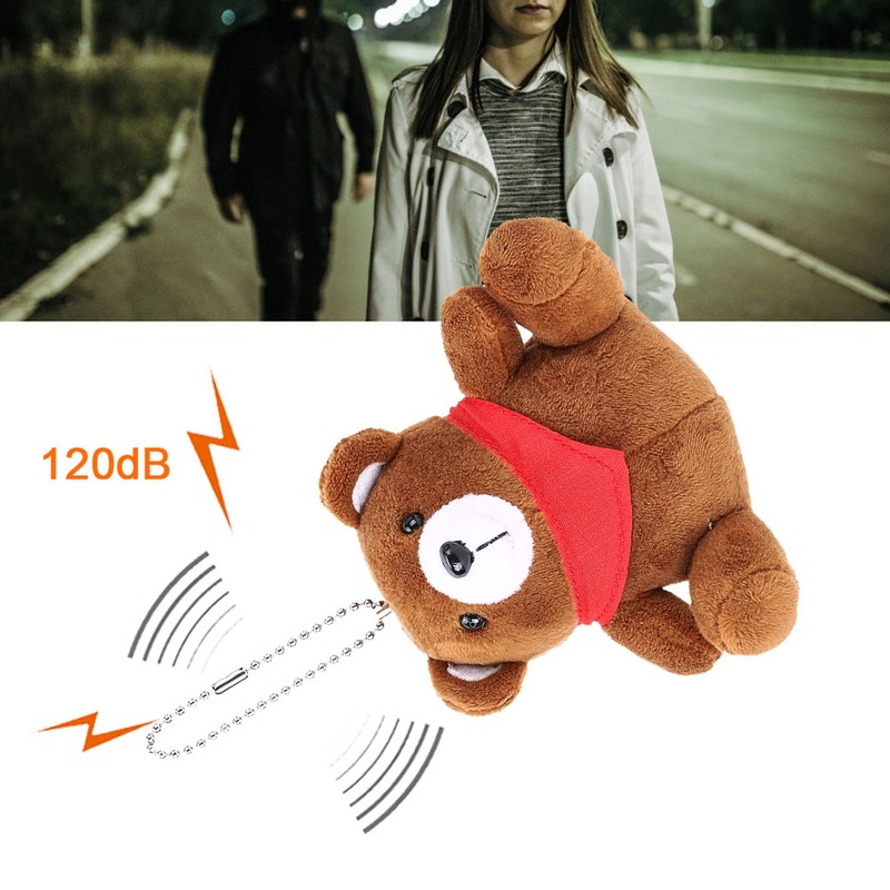 Security Alarm Key Chain Cute Pattern Plush Women Elderly Emergency