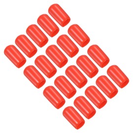 PATIKIL 10 mm Snooker Cue Tip Cover, Pack of 20 Pool Cue Tips, Rubber Protection, Billiard Head, Club Protector Stick, Head Tool for Snooker Accessories, Red