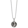 Real Stainless Steel Men's Vintage Antiqued and Cobra 22in Pendant