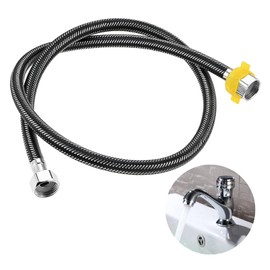 DRELD 1 x Flex Hose Fitting, Stainless Steel Connection Hose G1/2 Inch x G1/2 Inch, Reinforced Hose Tap, Shower Braided Flexible Hose for Tap Mixer Tap (100 cm)