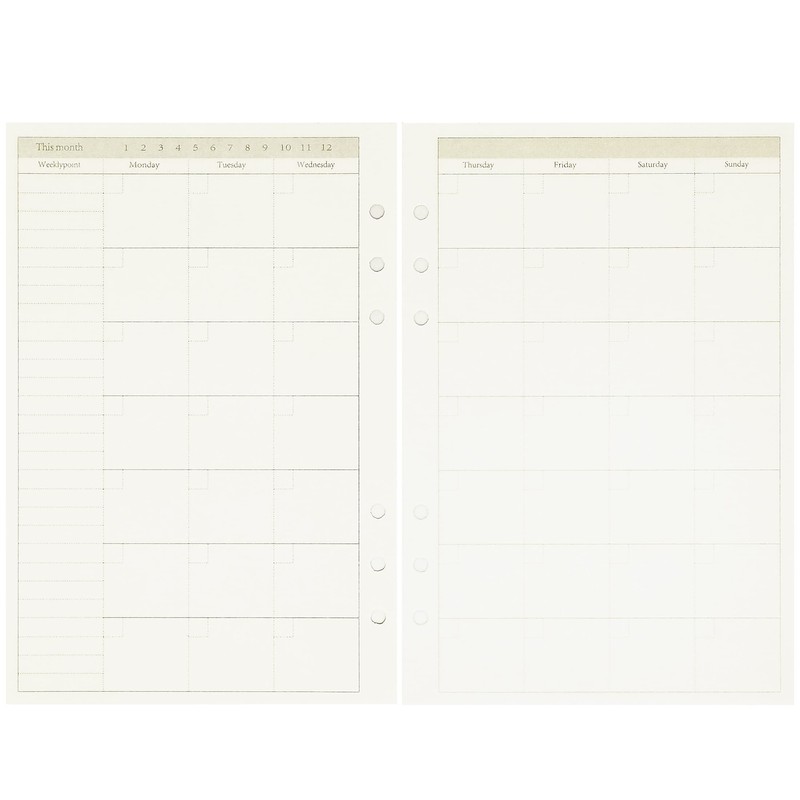 Zelten 1 Pack A5 45 Sheets/90 Pages Monthly Planner Loose