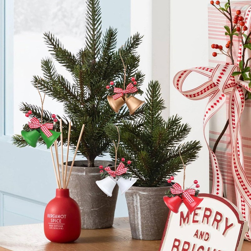 Christmas Ornament, Bell, Set of 4, Christmas Ornament, Bell, Christmas