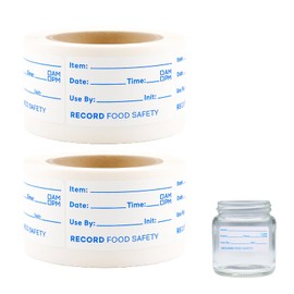Xvbhaq 2 Rolls Removable Food Storage Labels (0.98x1.97in), Labels for Jars, Pantry, Meal Prep Containers, Stickers with Date Tracking（500 Pcs per Roll, 1000Pcs in Total）
